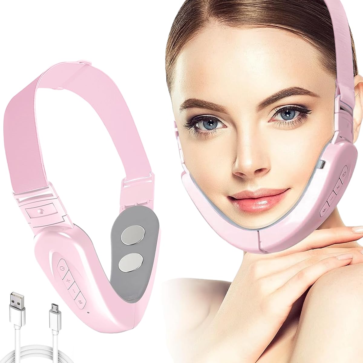 HANNEA V Line Face Lift Massager, Blue Light Double Chin Reducer For Women - 6 Modes, Activate Skin Elasticity, Improve Double Chin, Portable - For Home, Office & Travel HANNEA V Line Face Lift Massager, Blue Light Double Chin Reducer For Women - 6 Modes, Activate Skin Elasticity, Improve Double Chin, Portable - For Home, Office & Travel